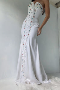 Vintage 90's beaded lace up gown.