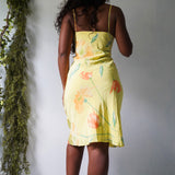 Vintage Y2K Silk Watercolor Slip Dress (M)