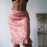 Vintage 90’s Coral Paisley Skirt (M)