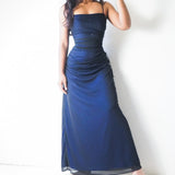 Vintage 90’s Navy/Black Layered Gown (M)