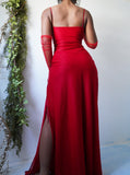 Vintage 90’s Metallic Cherry Red Gown (L)