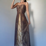 Vintage rare deadstock beaded gown.